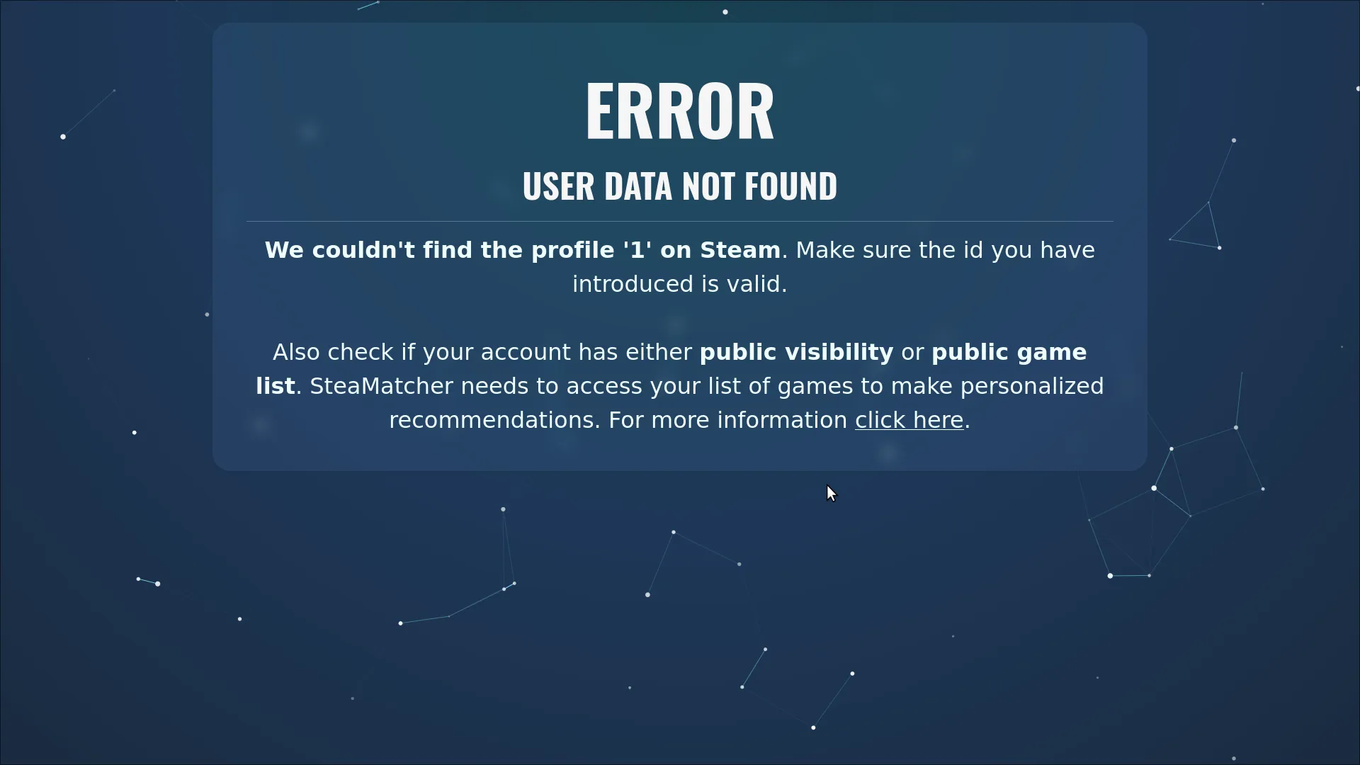 error menu