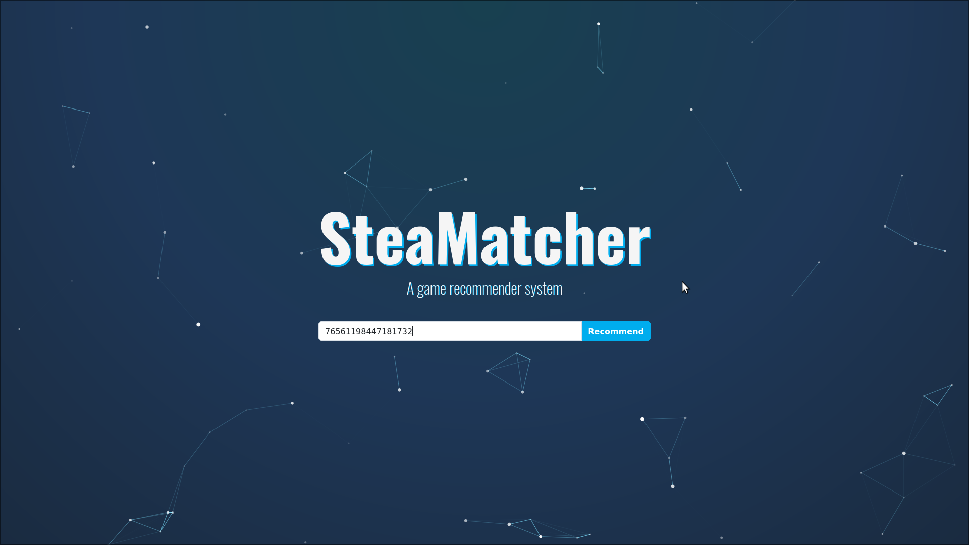 SteamMatcher - main menu